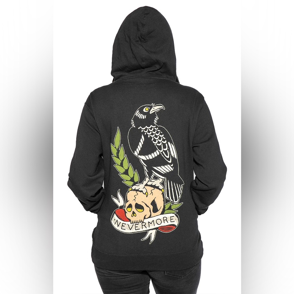 BLACK CRAFT CULT NEVERMORE RAVEN TATTOO HOODIE